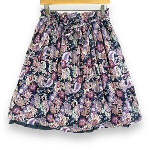 Promod Boutique Francais Skirt Womens Size 6 Paisley Design Stretchable Waist